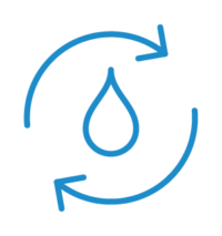 Icon: Wassertropfen und Recycling-Pfeile